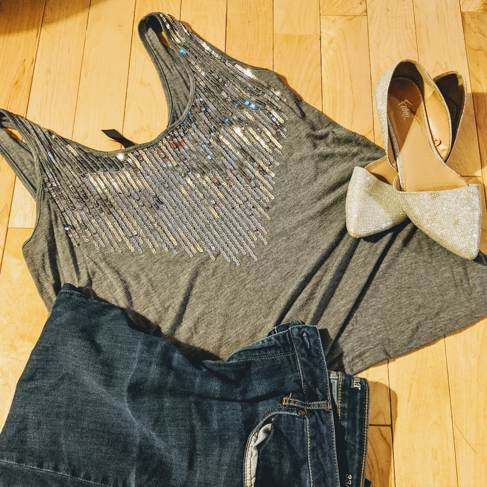Stylish Silver and Grey Pure Energy Tank Top